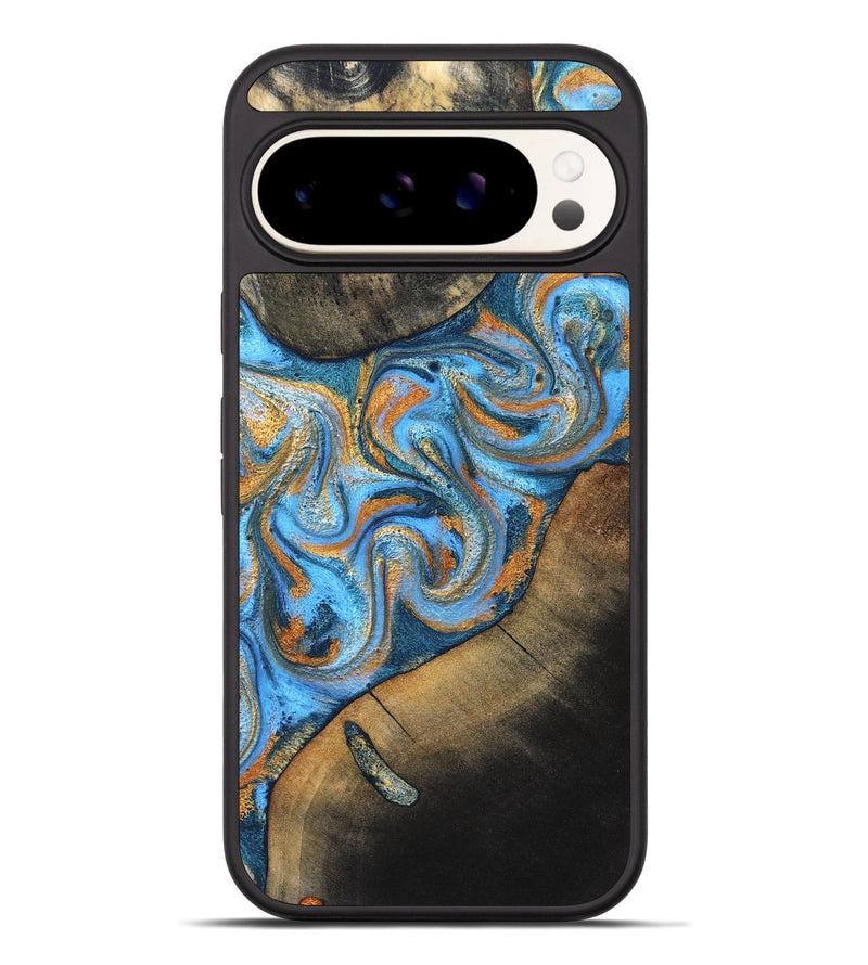 Pixel 9 Pro XL Wood Phone Case - Arminta (Teal & Gold, 824553)