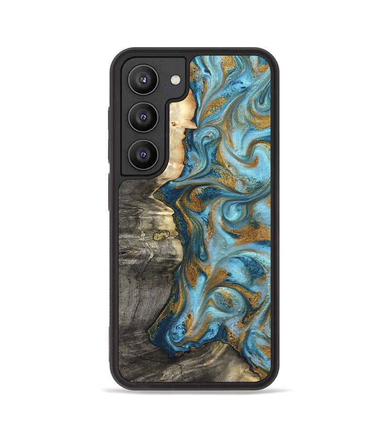 Galaxy S23 Wood Phone Case - Kisha (Teal & Gold, 824555)