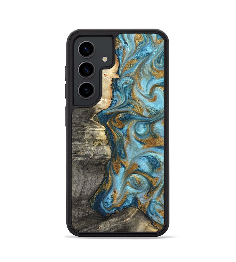 Galaxy S24 Wood Phone Case - Kisha (Teal & Gold, 824555)