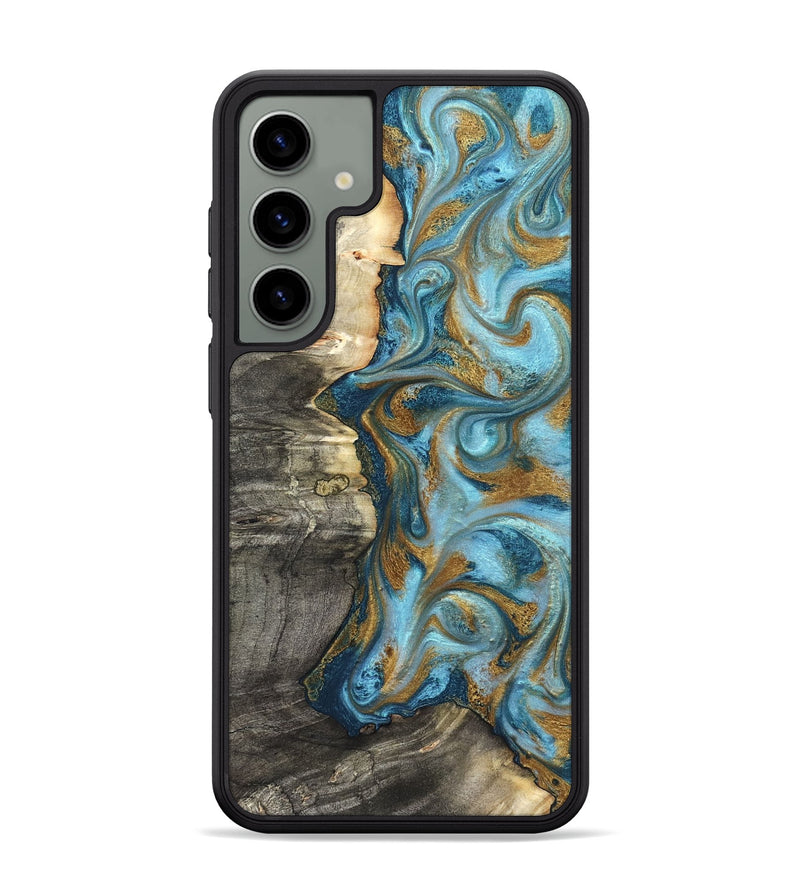 Galaxy S24 Plus Wood Phone Case - Kisha (Teal & Gold, 824555)