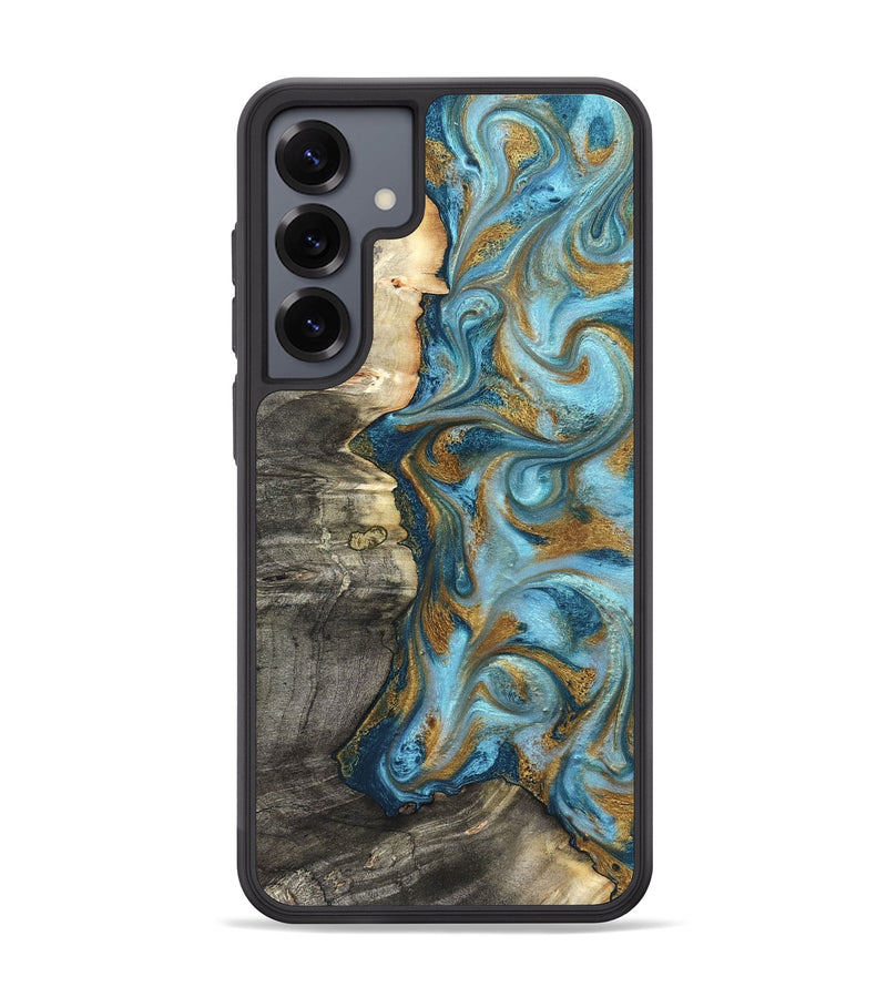 Galaxy S25 Plus Wood Phone Case - Kisha (Teal & Gold, 824555)
