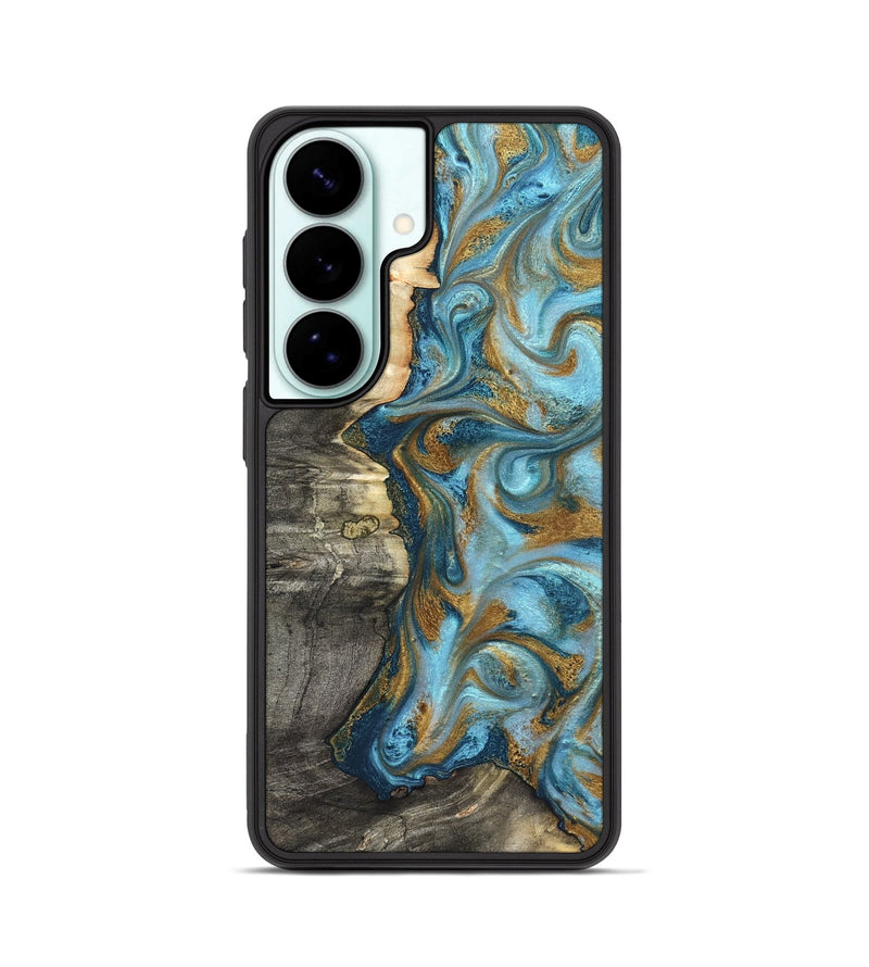 Galaxy S26 Wood Phone Case - Kisha (Teal & Gold, 824555)