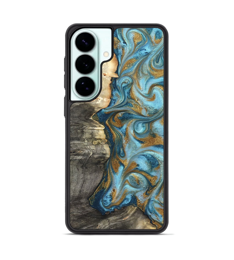 Galaxy S26 Plus Wood Phone Case - Kisha (Teal & Gold, 824555)