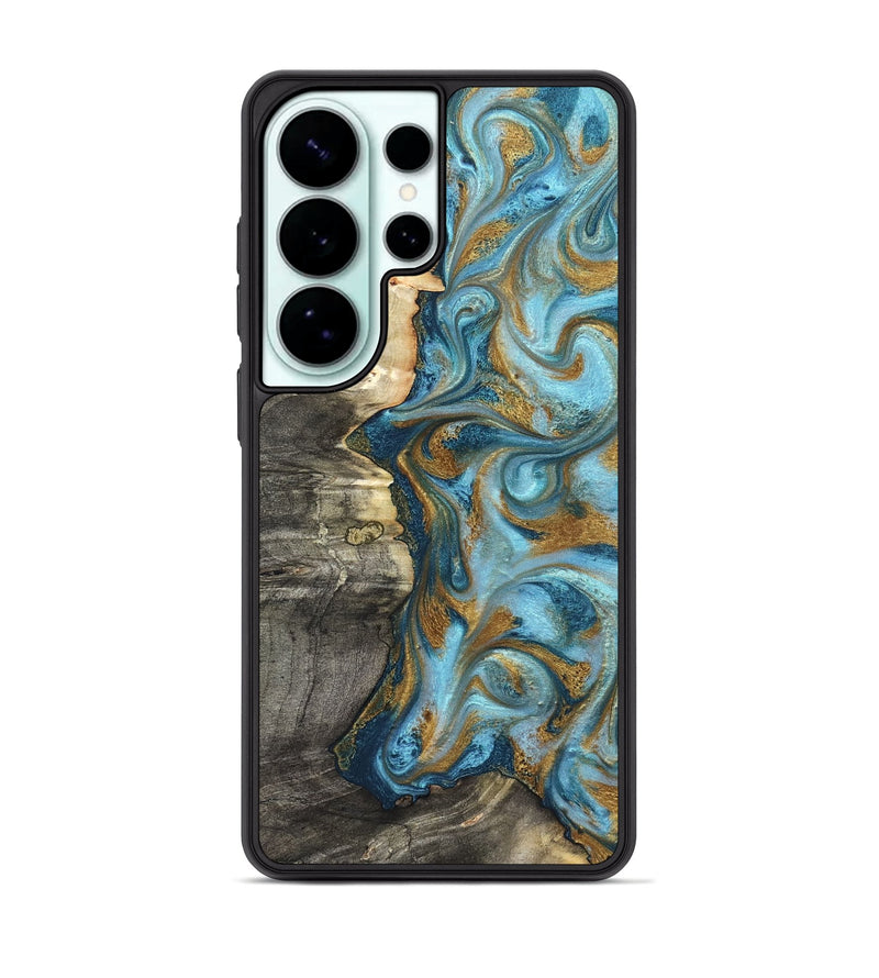 Galaxy S26 Ultra Wood Phone Case - Kisha (Teal & Gold, 824555)