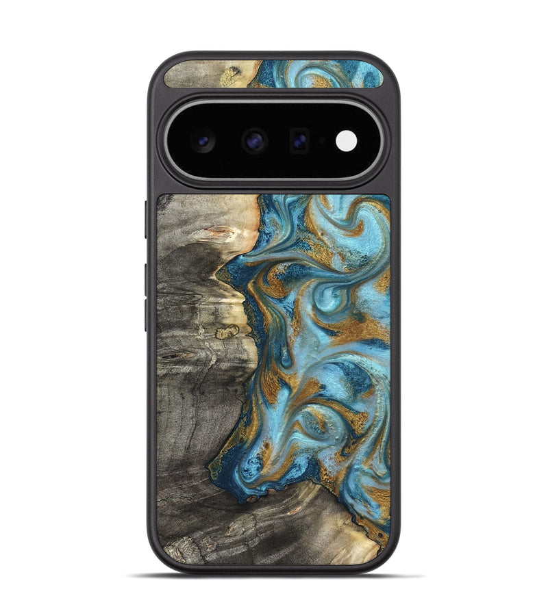Pixel 11 Wood Phone Case - Kisha (Teal & Gold, 824555)