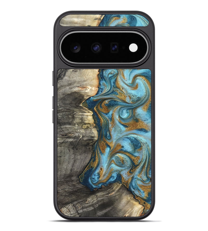 Pixel 11 Pro XL Wood Phone Case - Kisha (Teal & Gold, 824555)