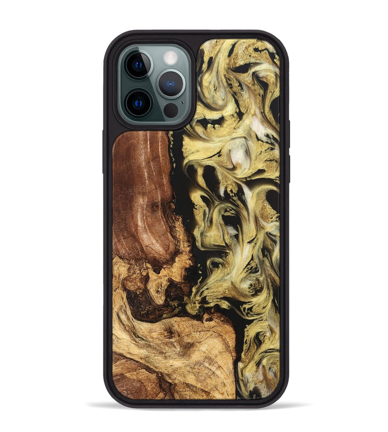iPhone 12 Pro Max Wood Phone Case - Otis (Black & White, 824557)