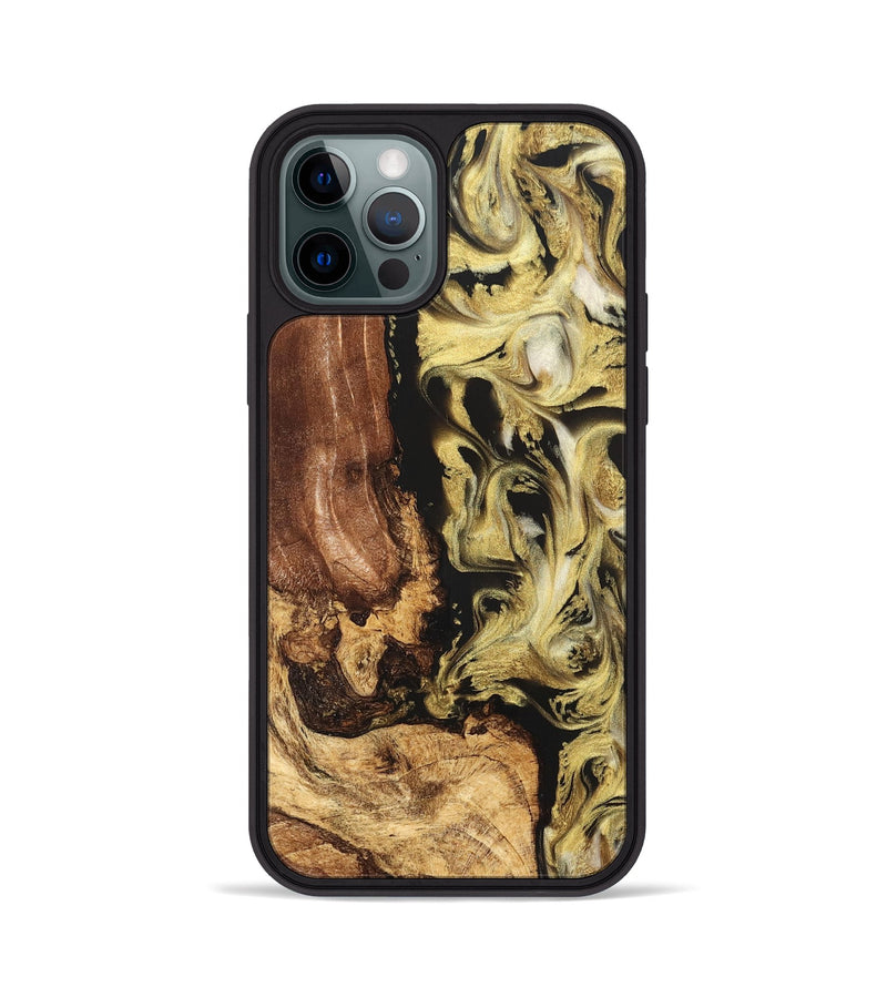 iPhone 12 Pro Wood Phone Case - Otis (Black & White, 824557)