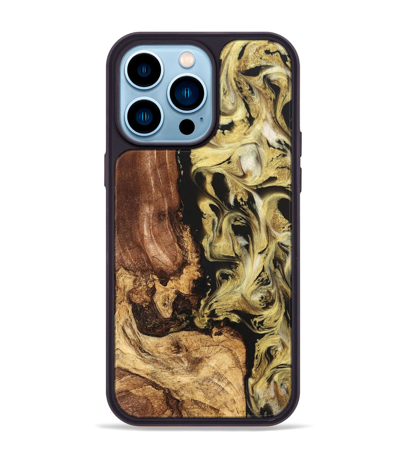 iPhone 14 Pro Max Wood Phone Case - Otis (Black & White, 824557)