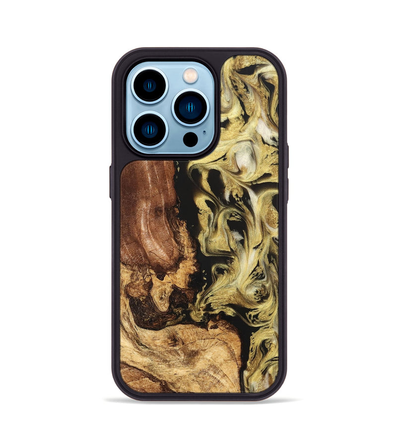 iPhone 14 Pro Wood Phone Case - Otis (Black & White, 824557)