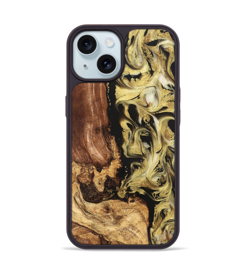 iPhone 15 Wood Phone Case - Otis (Black & White, 824557)