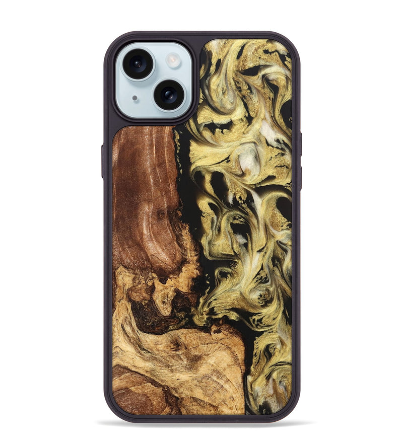 iPhone 15 Plus Wood Phone Case - Otis (Black & White, 824557)
