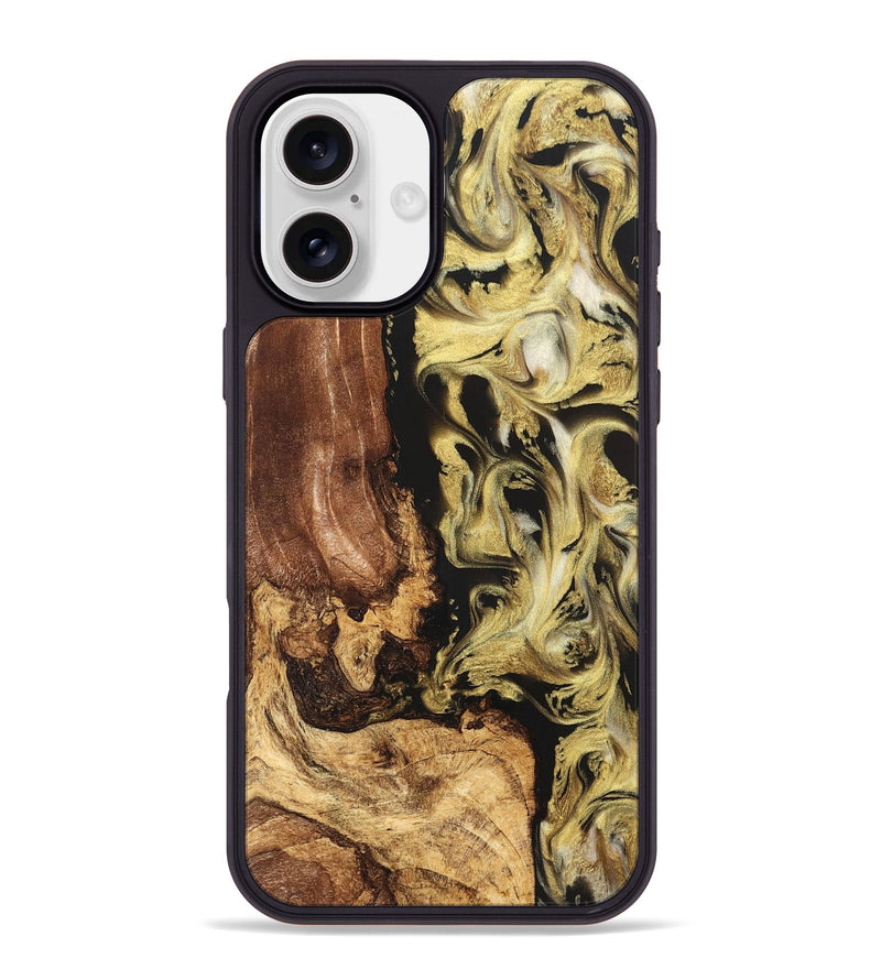 iPhone 16 Plus Wood Phone Case - Otis (Black & White, 824557)