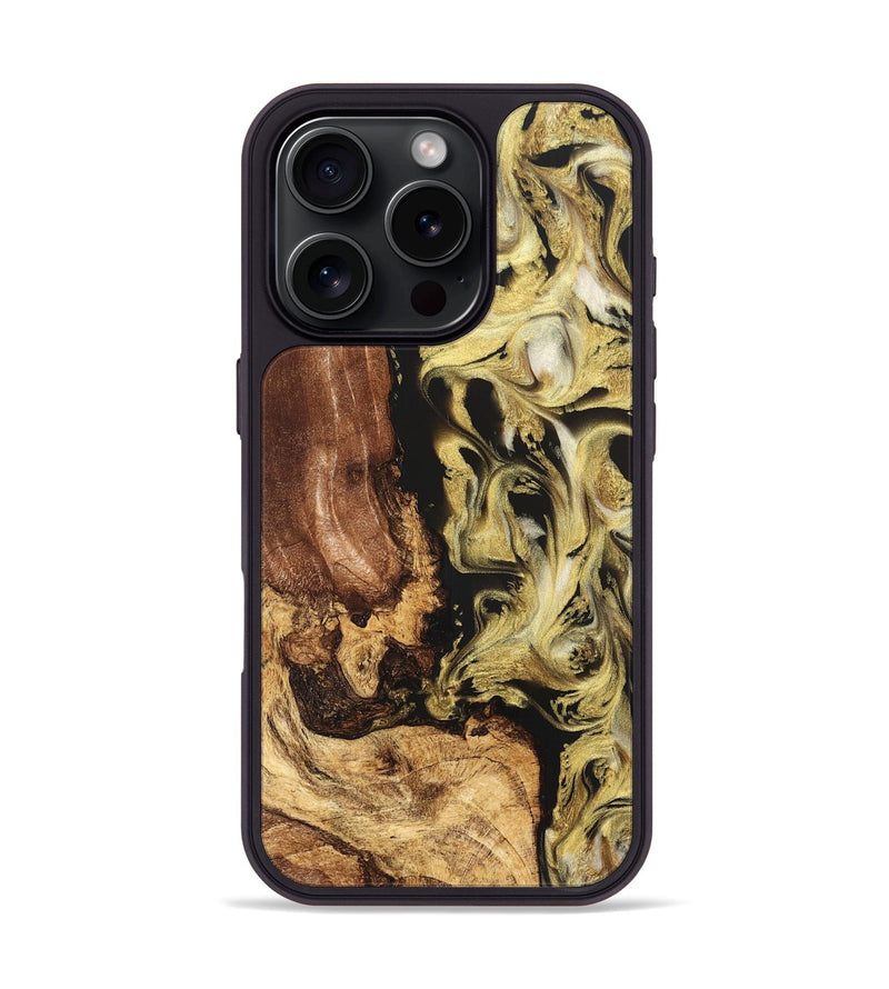 iPhone 16 Pro Wood Phone Case - Otis (Black & White, 824557)