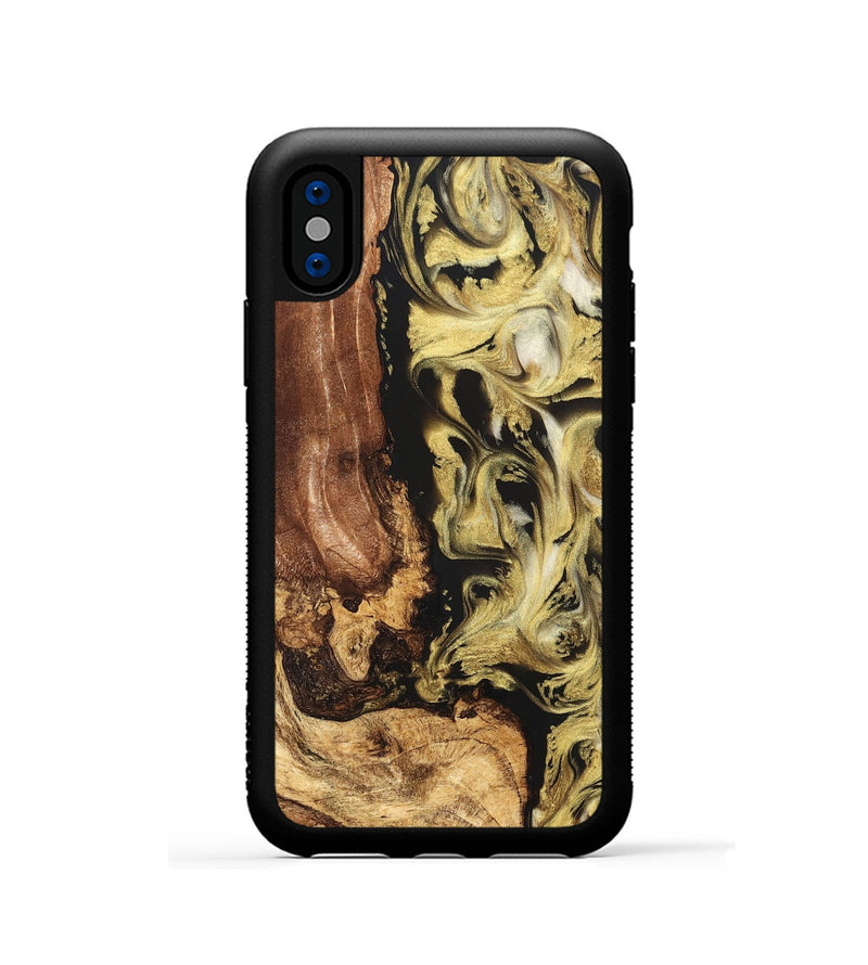 iPhone Xs Wood Phone Case - Otis (Black & White, 824557)