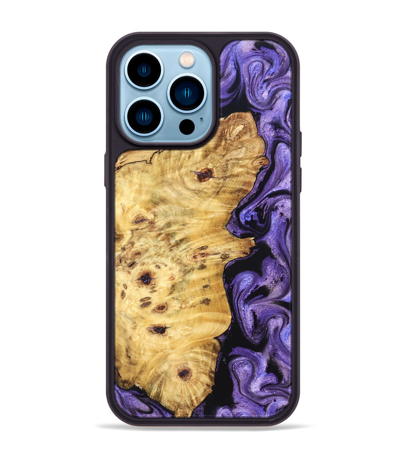 iPhone 14 Pro Max Wood Phone Case - Karson (Purple, 824558)