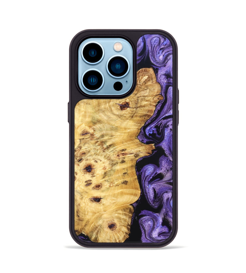 iPhone 14 Pro Wood Phone Case - Karson (Purple, 824558)