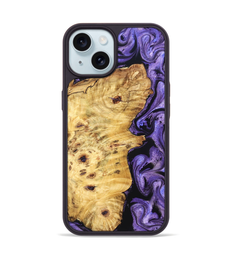iPhone 15 Wood Phone Case - Karson (Purple, 824558)