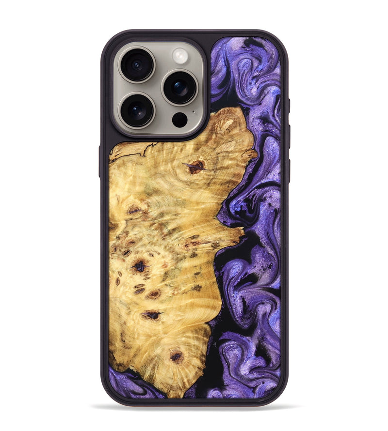 iPhone 15 Pro Max Wood Phone Case - Karson (Purple, 824558)