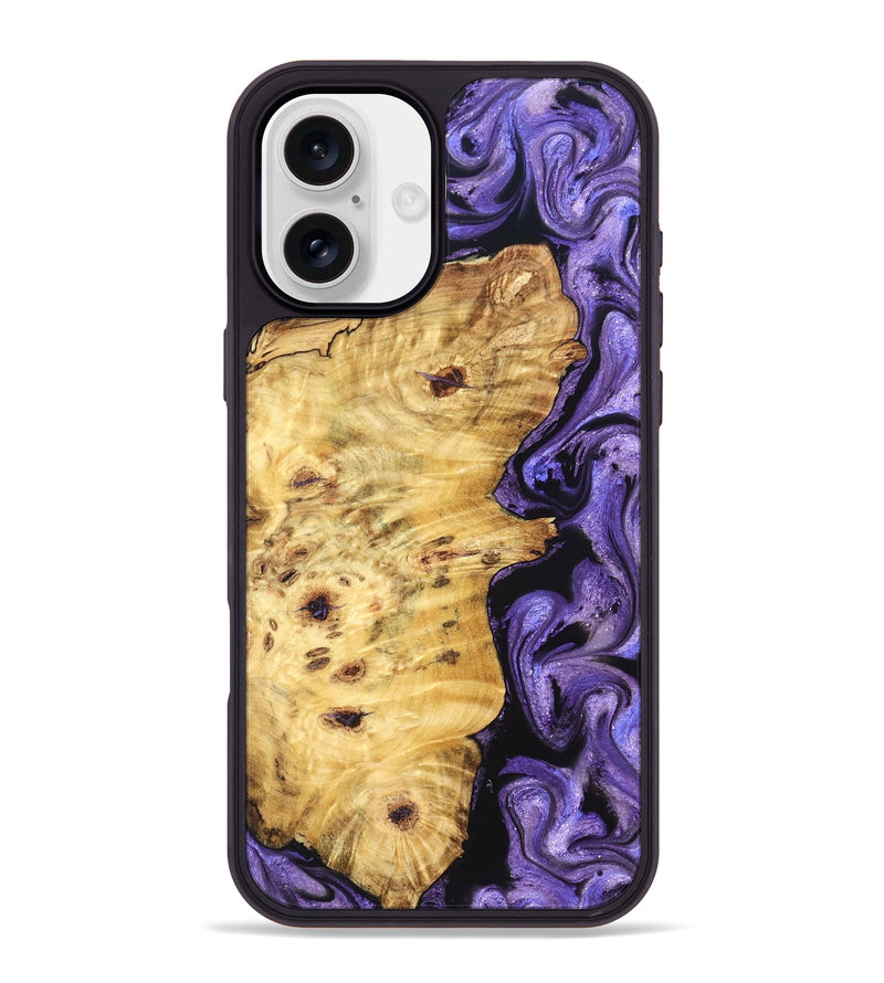 iPhone 16 Plus Wood Phone Case - Karson (Purple, 824558)