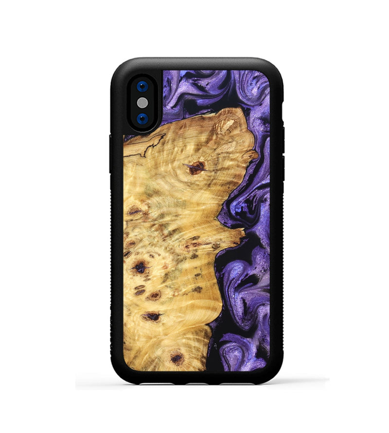 iPhone Xs Wood Phone Case - Karson (Purple, 824558)
