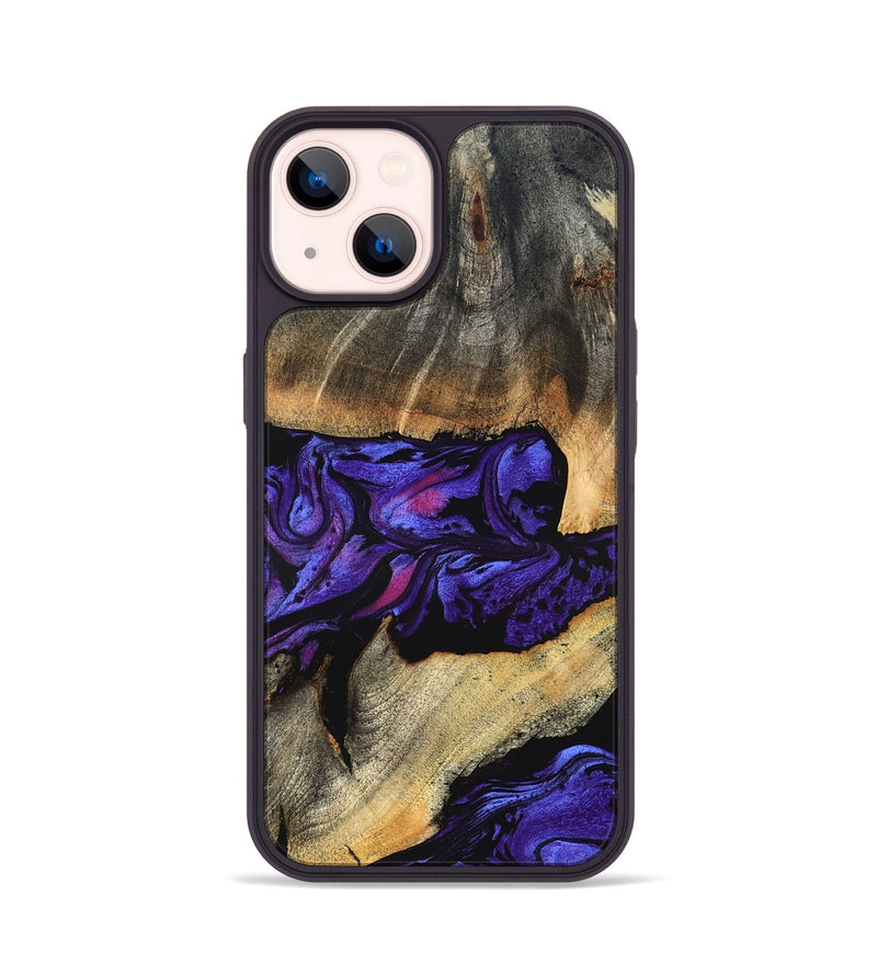 iPhone 14 Wood Phone Case - Verner (Purple, 824562)