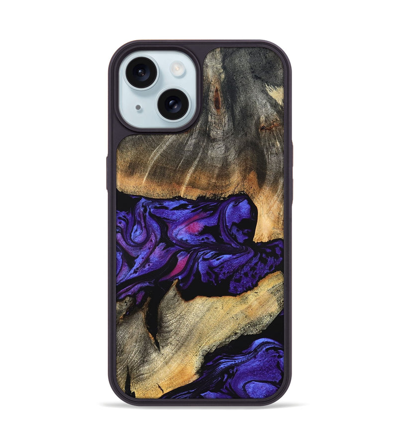 iPhone 15 Wood Phone Case - Verner (Purple, 824562)