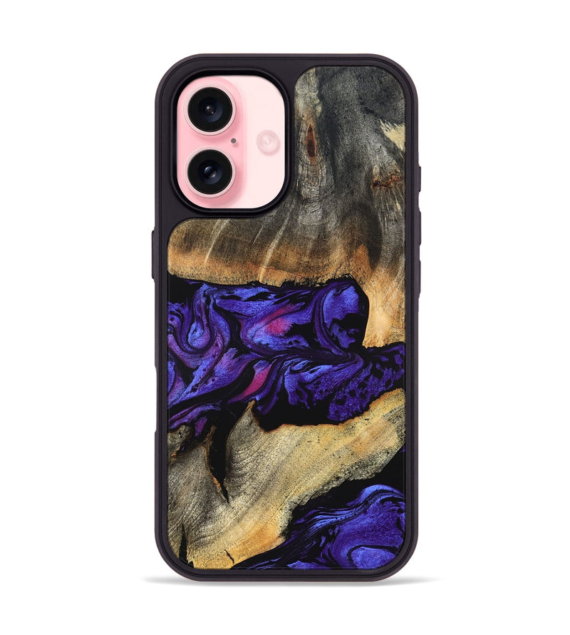 iPhone 16 Wood Phone Case - Verner (Purple, 824562)