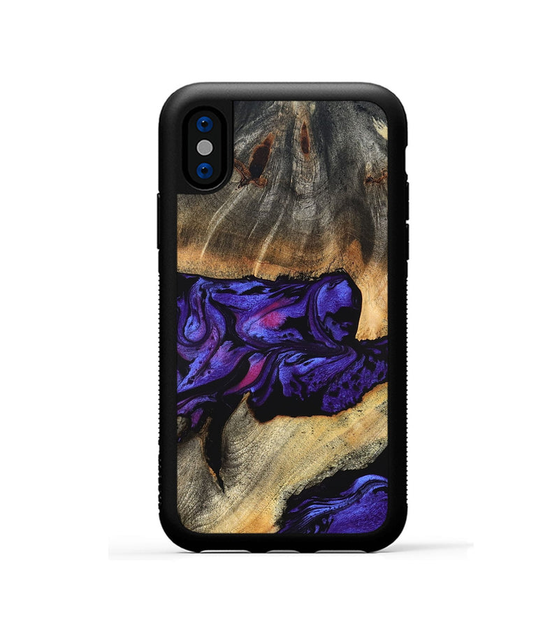 iPhone Xs Wood Phone Case - Verner (Purple, 824562)