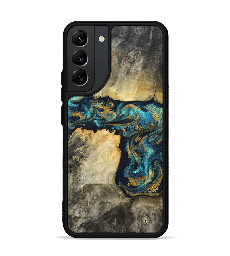 Galaxy S22 Plus Wood Phone Case - Clare (Teal & Gold, 824568)