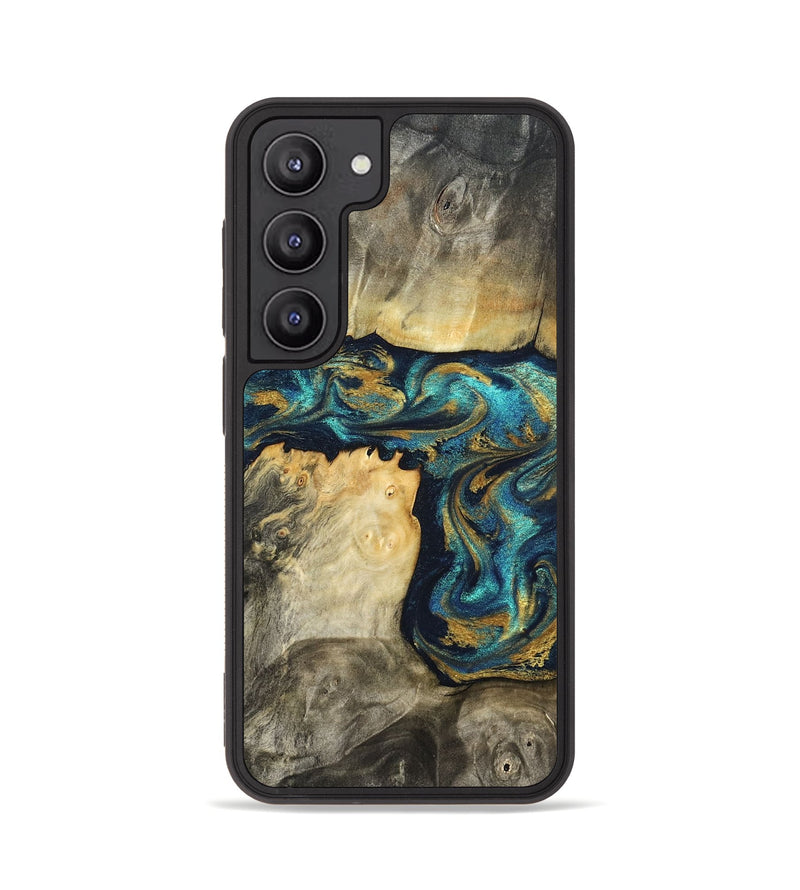 Galaxy S23 Wood Phone Case - Clare (Teal & Gold, 824568)