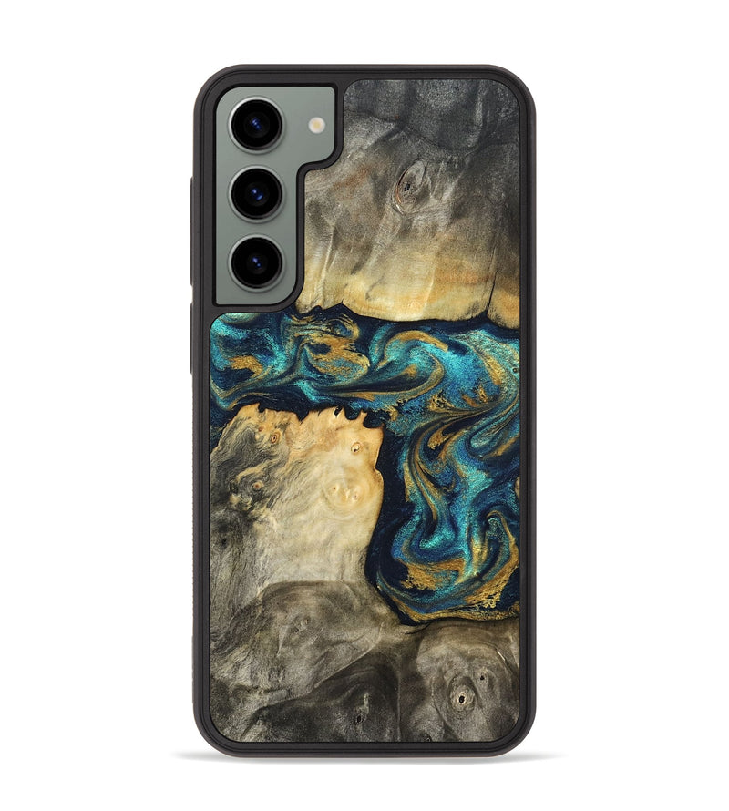 Galaxy S23 Plus Wood Phone Case - Clare (Teal & Gold, 824568)