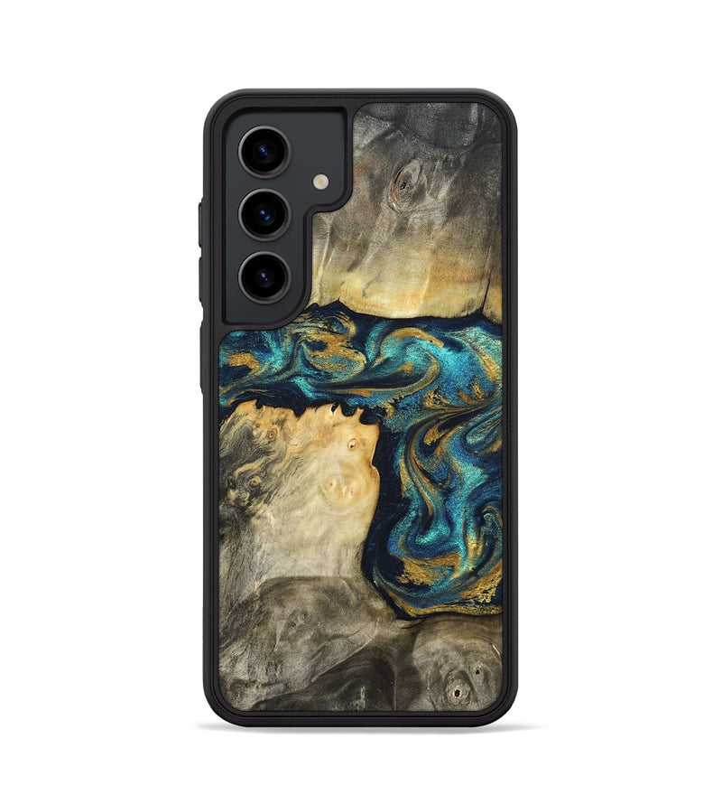 Galaxy S24 Wood Phone Case - Clare (Teal & Gold, 824568)
