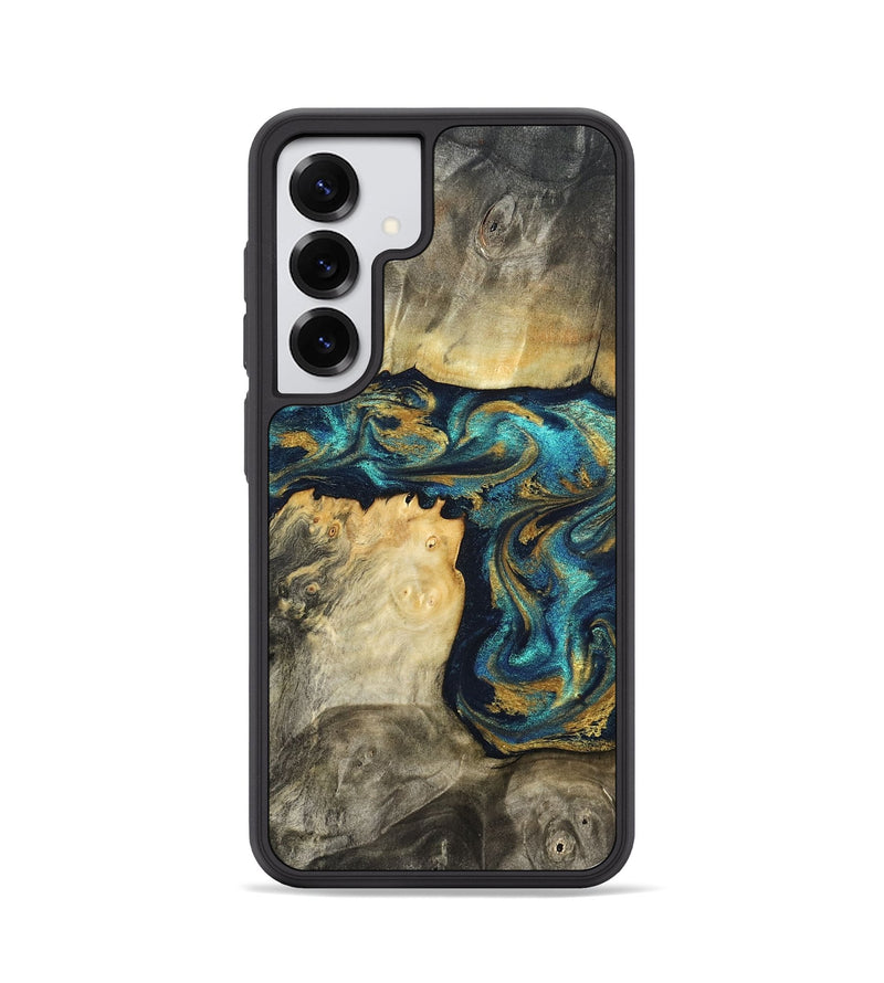 Galaxy S25 Wood Phone Case - Clare (Teal & Gold, 824568)