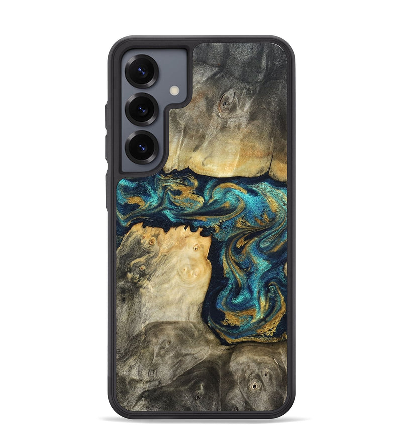 Galaxy S25 Plus Wood Phone Case - Clare (Teal & Gold, 824568)