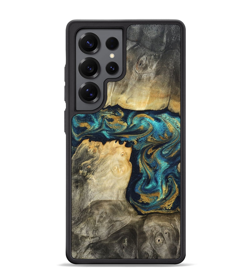Galaxy S25 Ultra Wood Phone Case - Clare (Teal & Gold, 824568)