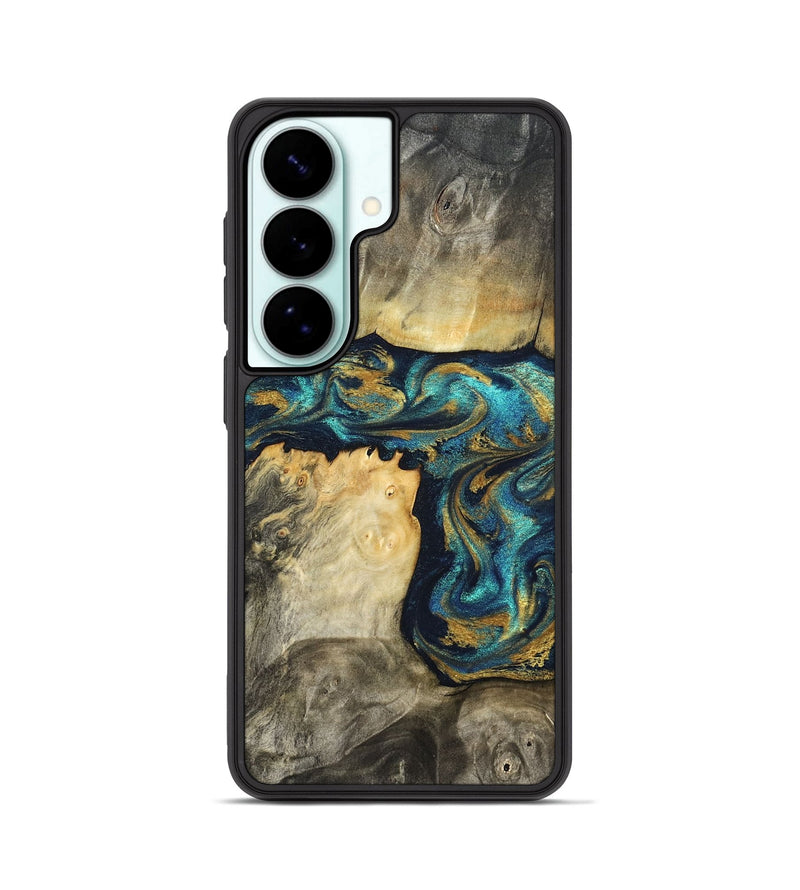 Galaxy S26 Wood Phone Case - Clare (Teal & Gold, 824568)