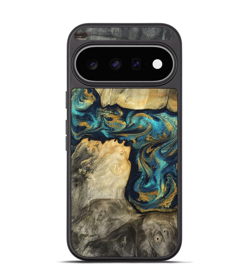 Pixel 11 Wood Phone Case - Clare (Teal & Gold, 824568)