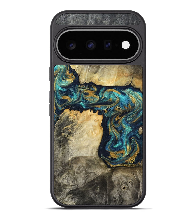 Pixel 11 Pro XL Wood Phone Case - Clare (Teal & Gold, 824568)
