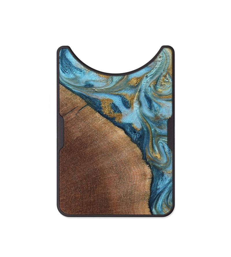 Alloy Wood Wallet - Carmen (Teal & Gold, 824576)