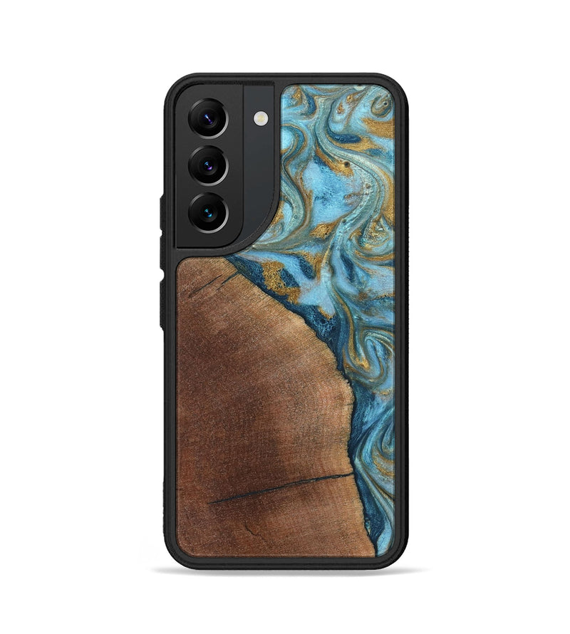 Galaxy S22 Wood Phone Case - Carmen (Teal & Gold, 824576)