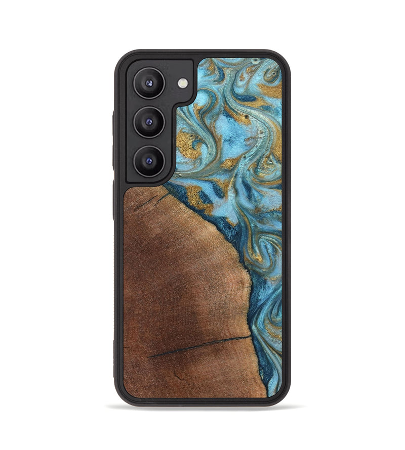 Galaxy S23 Wood Phone Case - Carmen (Teal & Gold, 824576)