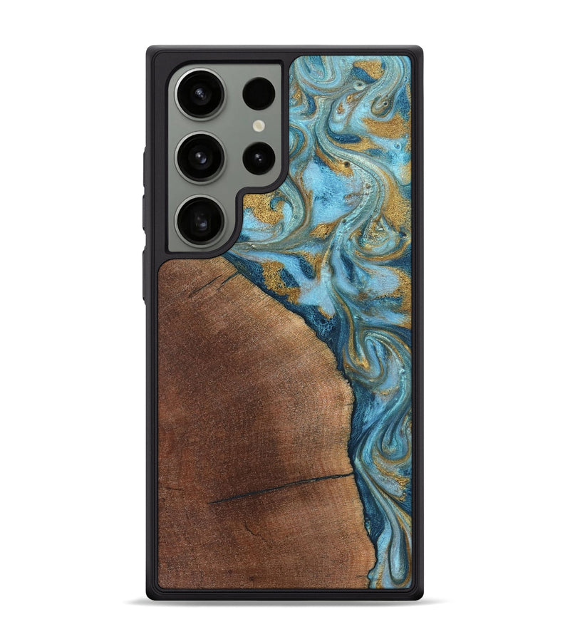Galaxy S24 Ultra Wood Phone Case - Carmen (Teal & Gold, 824576)