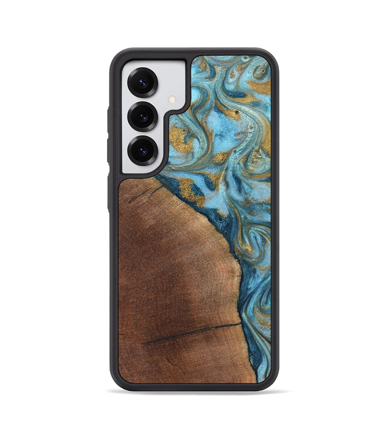Galaxy S25 Wood Phone Case - Carmen (Teal & Gold, 824576)
