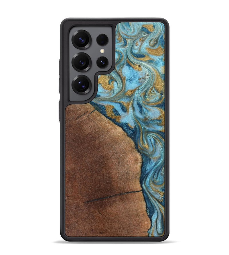 Galaxy S25 Ultra Wood Phone Case - Carmen (Teal & Gold, 824576)