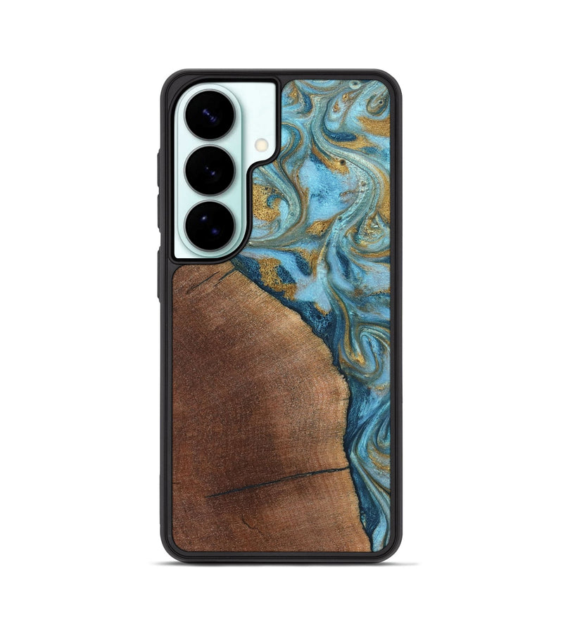 Galaxy S26 Wood Phone Case - Carmen (Teal & Gold, 824576)