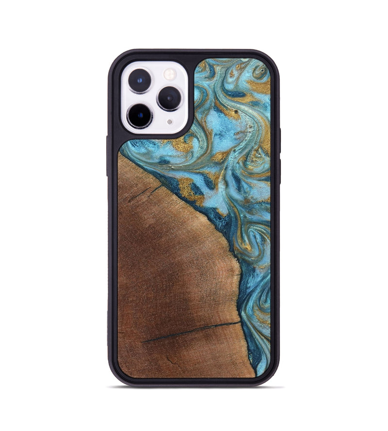iPhone 11 Pro Wood Phone Case - Carmen (Teal & Gold, 824576)