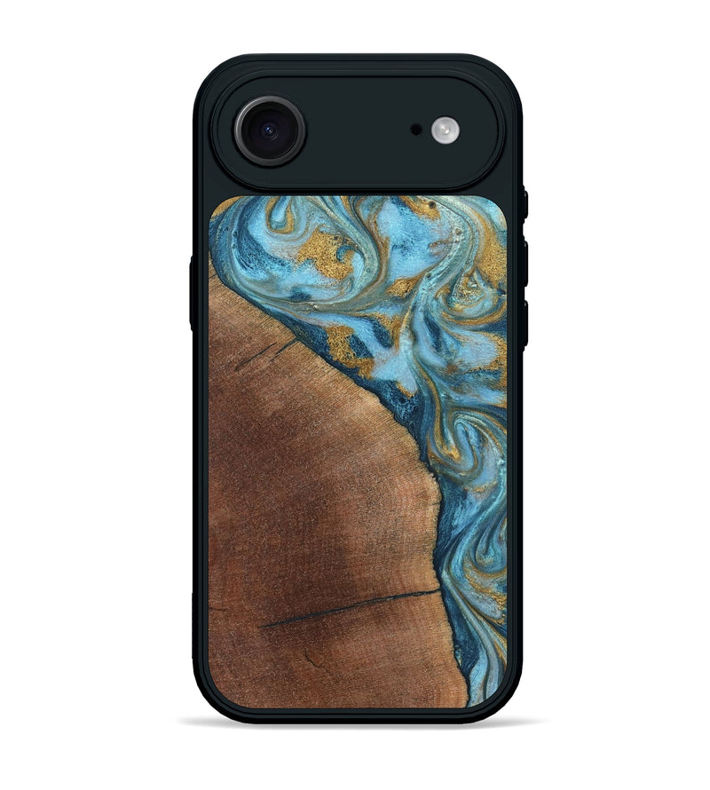 iPhone 17 Air Wood Phone Case - Carmen (Teal & Gold, 824576)