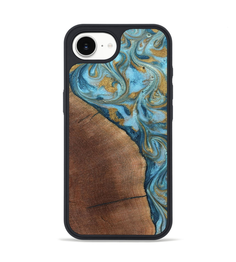 iPhone 17e Wood Phone Case - Carmen (Teal & Gold, 824576)