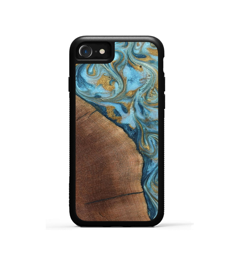 iPhone SE Wood Phone Case - Carmen (Teal & Gold, 824576)